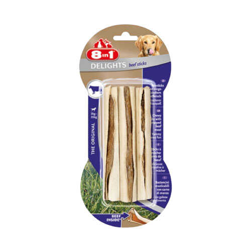 8 In 1 Delights Sticks Biftekli 3´Lü Stik Ağız Temizleme Kemiği 75 Gr