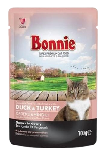 Bonnie Ördek Ve Hindili Pouch Yetişkin Kedi Konservesi 100 Gr