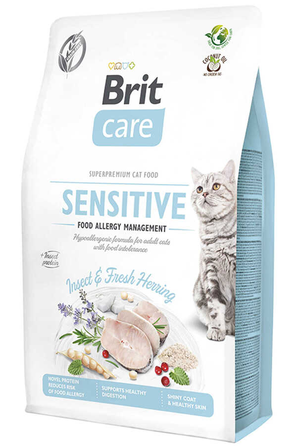 Brit Care Hipoalerjenik Sensitive Ringa Balıklı &Larvalı Tahılsız Hassas Yetişkin Kedi Maması 2 Kg - Thumbnail