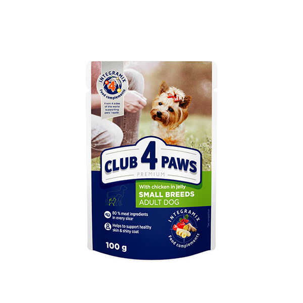 Club4Paws Tavuklu Pouch Küçük Irk Yetişkin Köpek Jöle 100 Gr