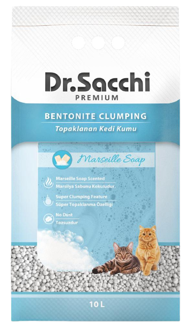 Dr.Sacchi Marsilya Sabunu Kokulu Bentonit Kedi Kumu 10 Lt