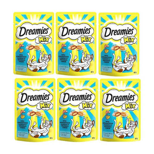 Dreamies Mix Kedi Ödül Maması Somon Balıklı ve Peynirli 6x60 Gr