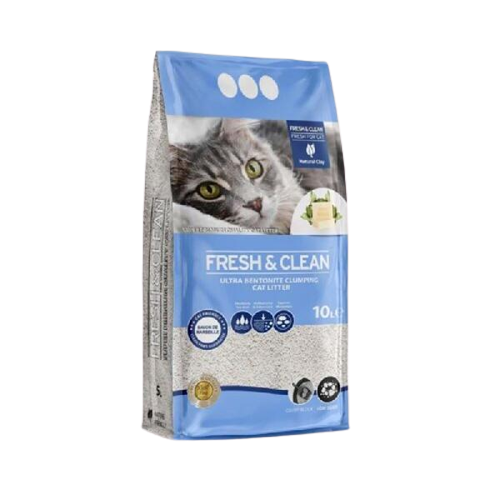 Fresh&Clean İnce Taneli Marsilya Sabunlu Süper Topklanan Kedi Kumu 10 Lt