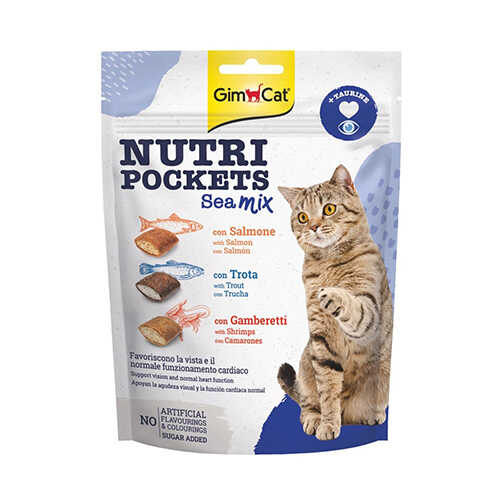 Gimcat Nutripockets Sea Mix Taurinli Kedi Ödül Tableti 150 Gr - Thumbnail