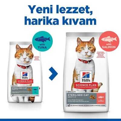 Hill's SCIENCE PLAN Somonlu Kısırlaştırılmış Yetişkin Kedi Maması 8kg+2kg HEDİYE! - Thumbnail