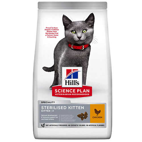 Hills Sterilised Kitten Tavuklu KısırlaştırılmışYavru Kedi Maması 10 Kg - Thumbnail