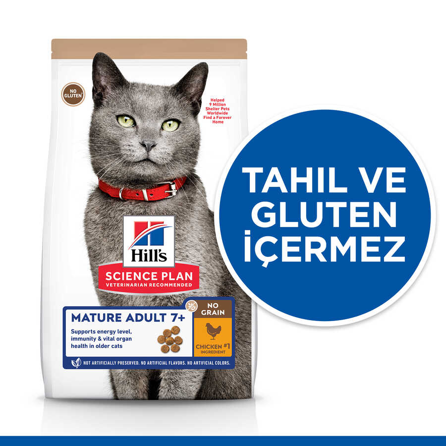 Hills Tahılsız Tavuklu Yaşlı Kedi Maması 1,5 Kg - Thumbnail