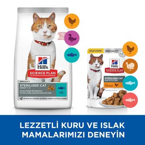 Hills Young Sterilised Ton Balıklı Kısırlaştırılmış Kedi Maması 3 Kg - Thumbnail