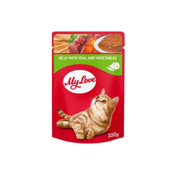 My Love Jöle İçinde Dana Etli Ve Sebzeli Pouch Kedi Maması 100 Gr - Thumbnail