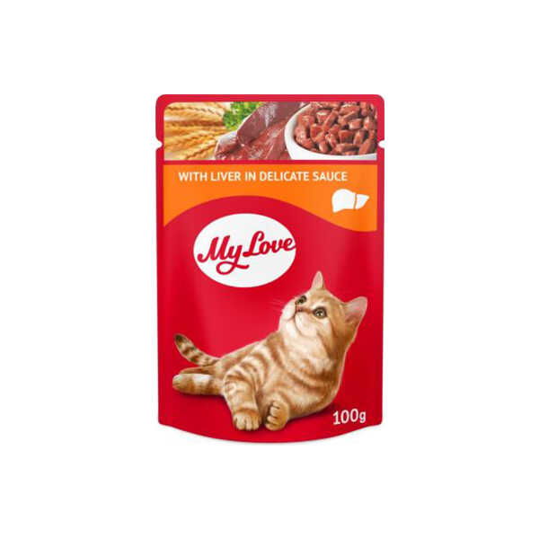 My Love Sos İçinde Ciğerli Pouch Kedi Maması 100 Gr - Thumbnail