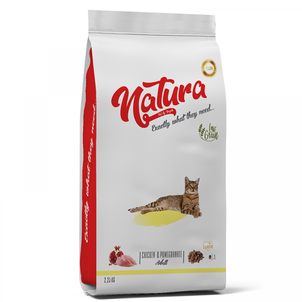 Natura Adult Düşük Tahıllı Tavuklu ve Narlı Yetişkin Kedi Maması 2.25 Kg