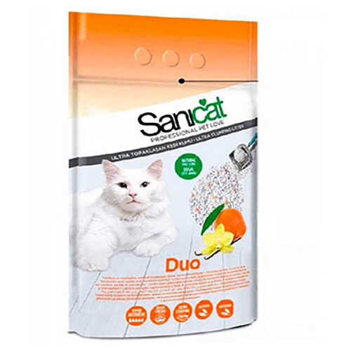 Sanicat Tozsuz Vanilyalı Mandalina Kokulu Doğal Kedi Kumu 2X10 Lt