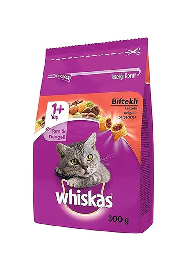 Whiskas Biftekli ve Havuçlu Yetişkin Kedi Maması 300 gr - Thumbnail