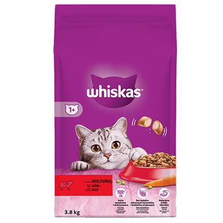 Whiskas Biftekli ve Havuçlu Yetişkin Kedi Maması 3,8 Kg - Thumbnail