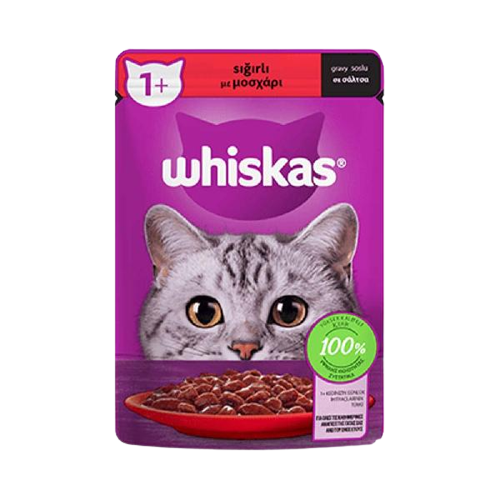 Whiskas Pouch Sos İçinde Sığır Etli Yetişkin Kedi edi Konservesi 85gr